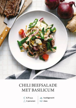 Chilli beef salad with basil